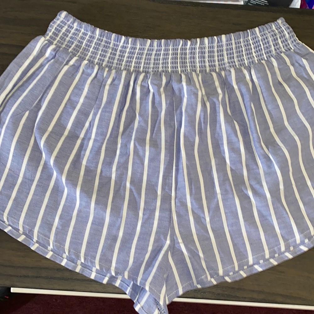 Blue and white stripe shorts